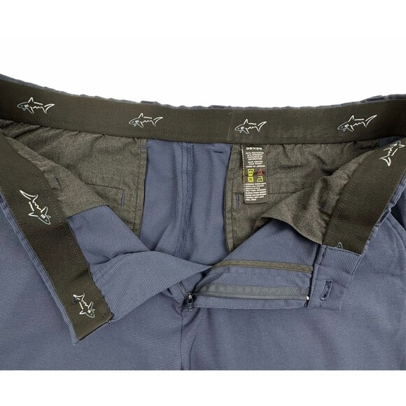 Greg Norman Everbest Mini Grid Check Performance Golf Pants Navy Stretch 36x29 - Picture 3 of 11